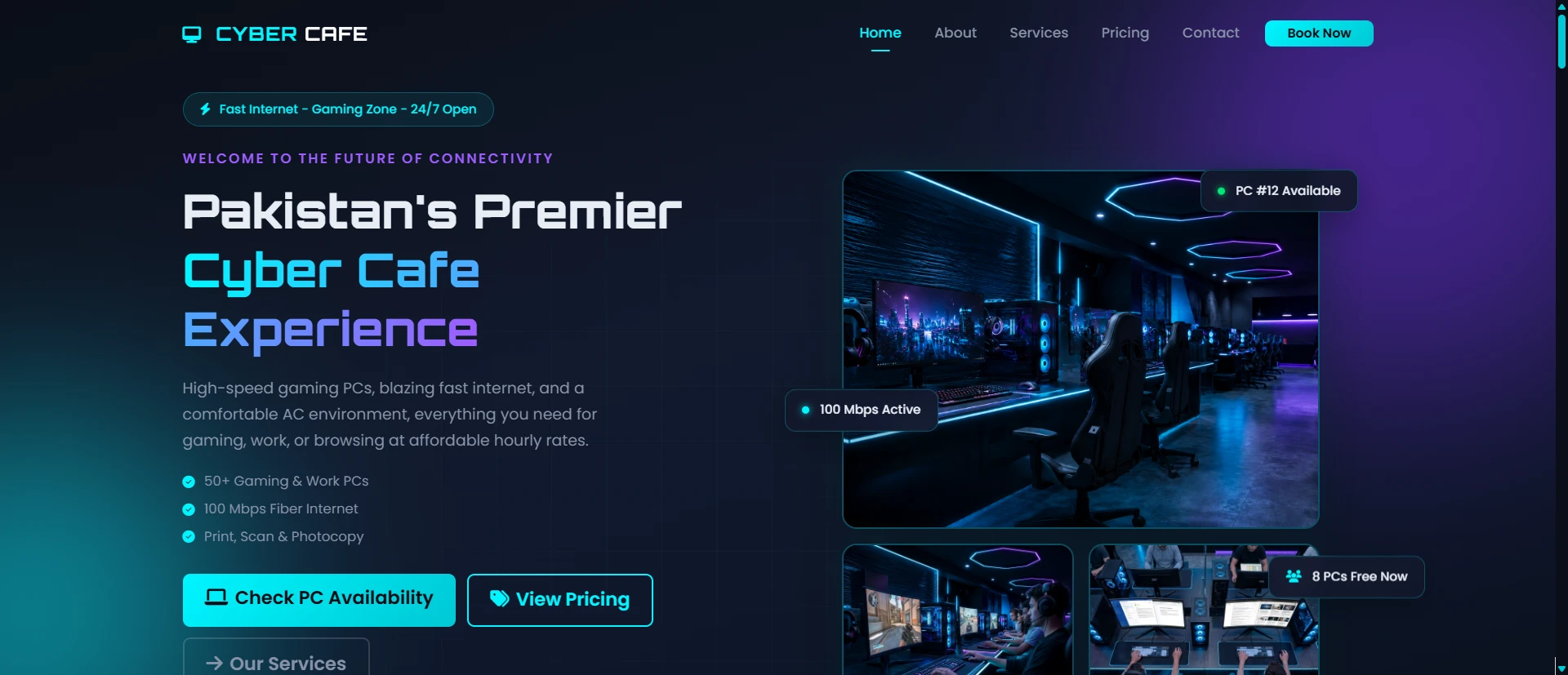 PHP OOP Cyber Cafe Management System screenshot 1