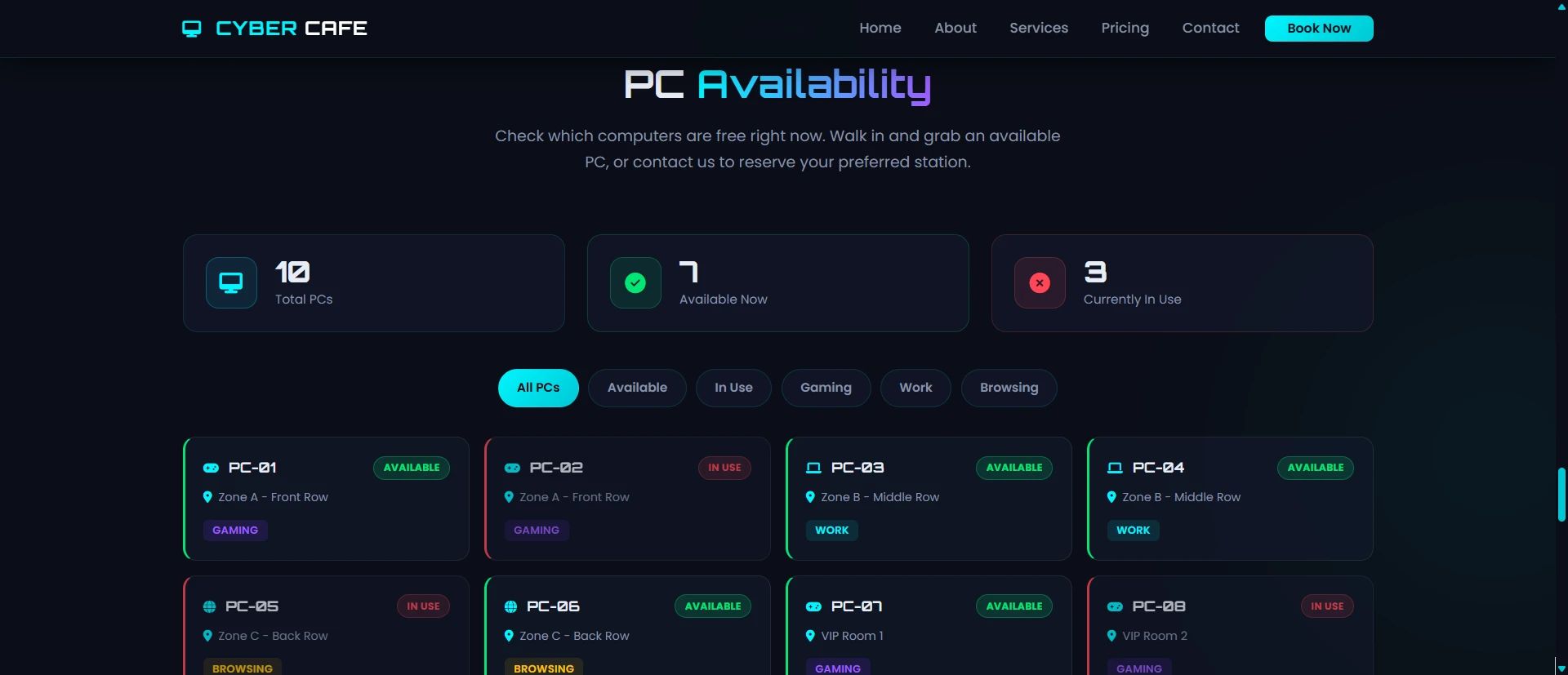 PHP OOP Cyber Cafe Management System screenshot 7