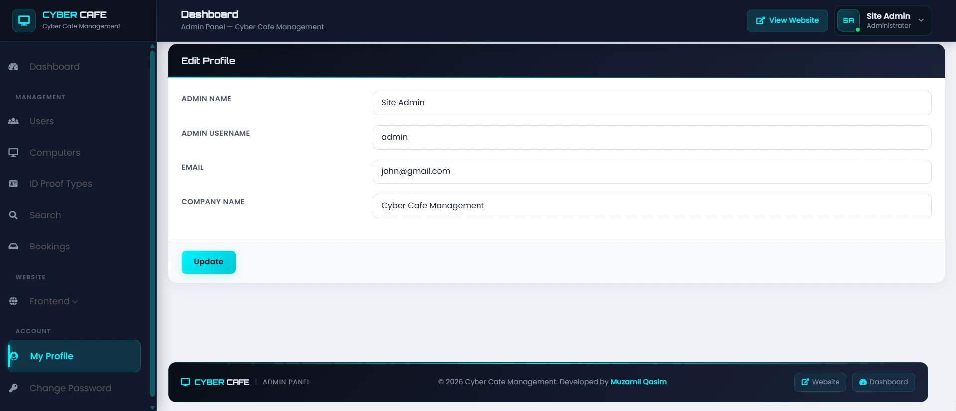PHP OOP Cyber Cafe Management System screenshot 12