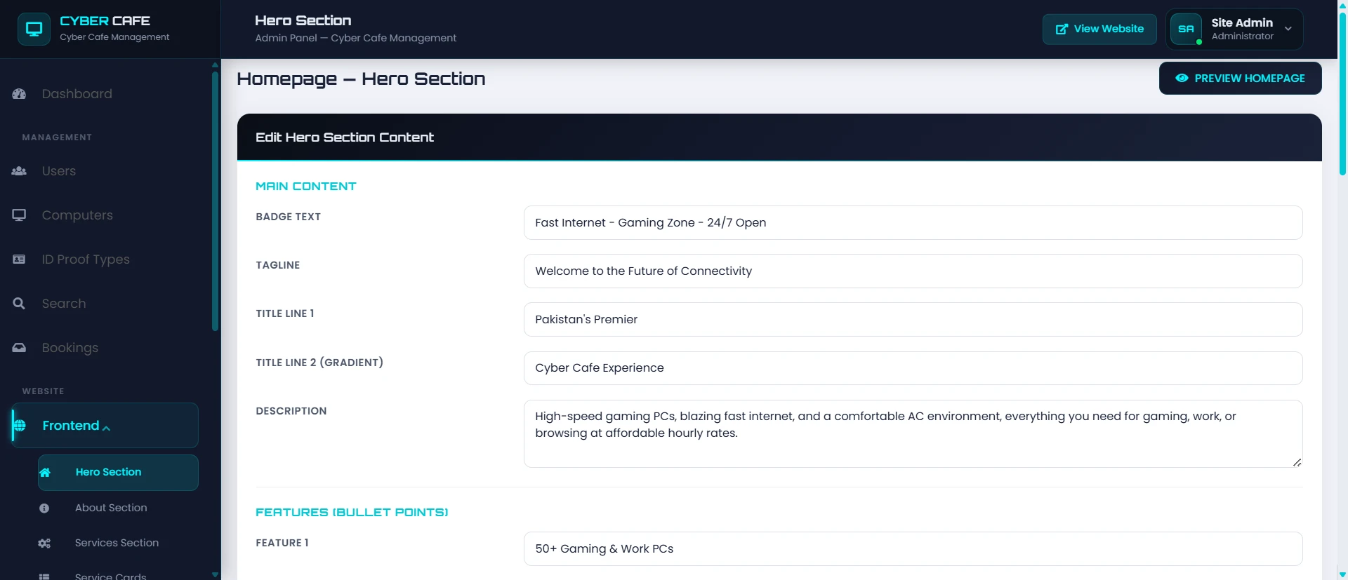 PHP OOP Cyber Cafe Management System screenshot 14