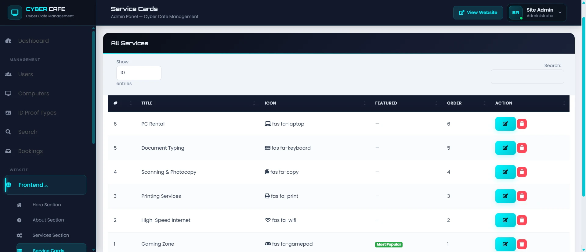 PHP OOP Cyber Cafe Management System screenshot 16