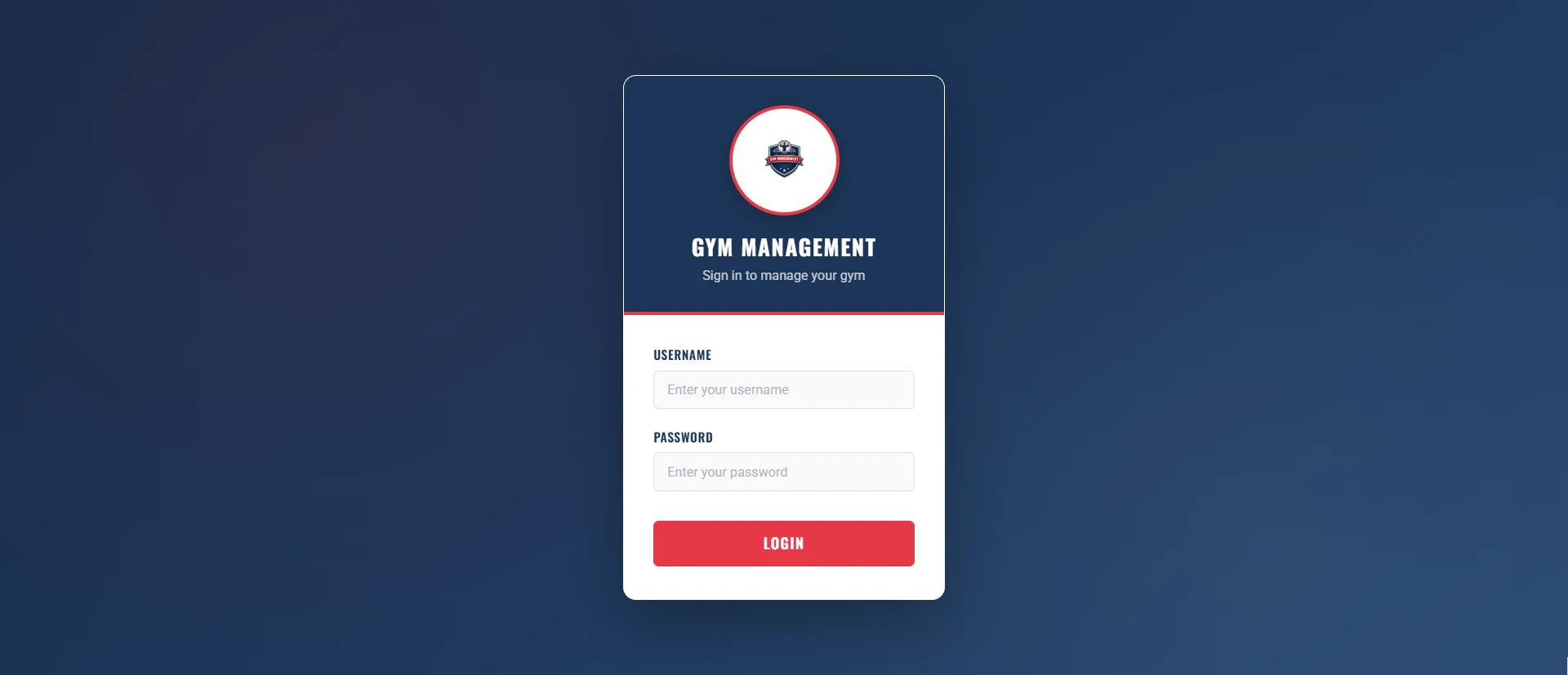 PHP OOP Gym Management Platform screenshot 1