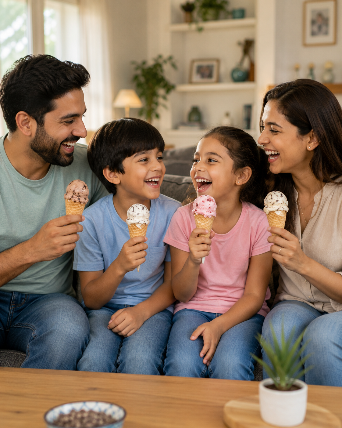 Happy family at home
