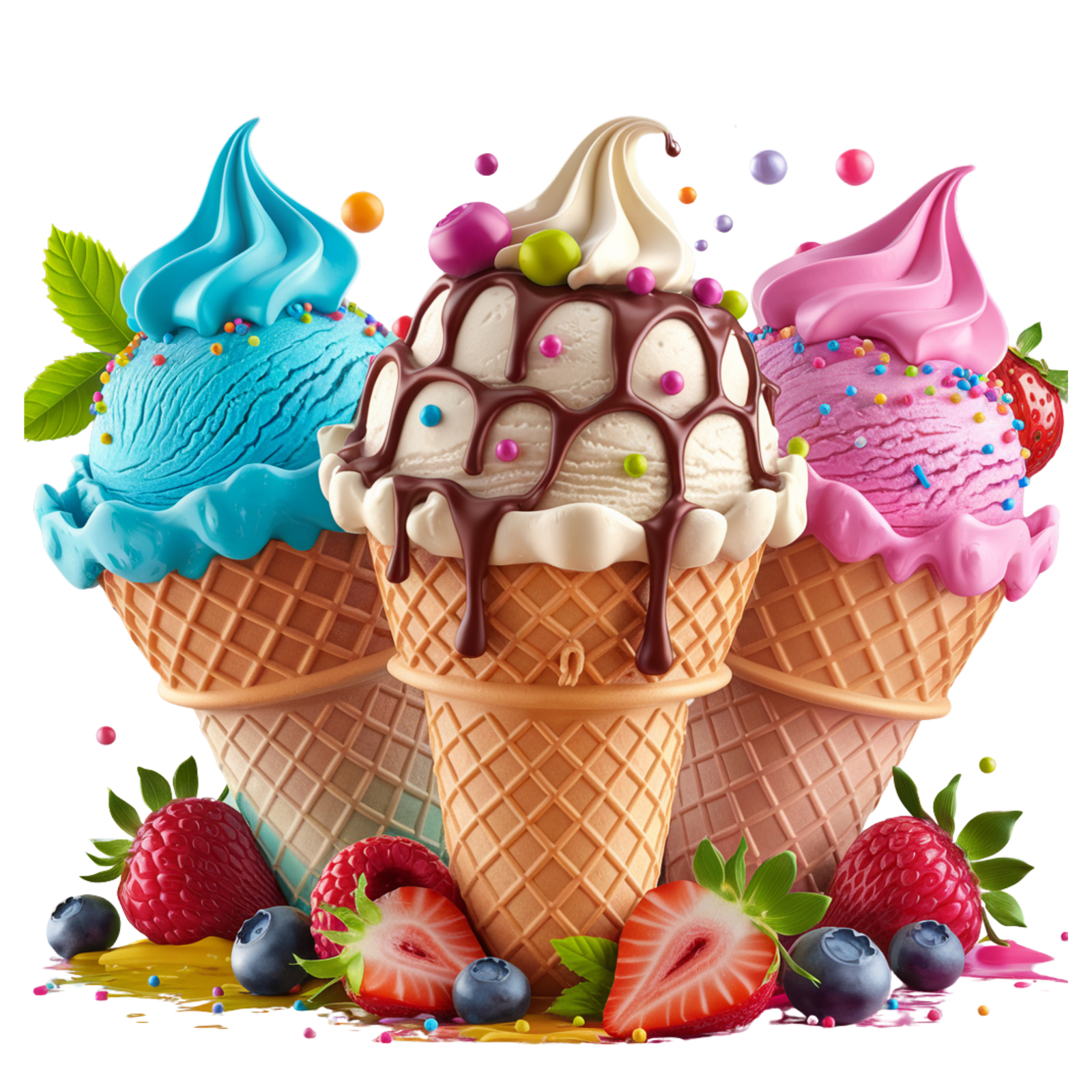Delicious ice cream sundae