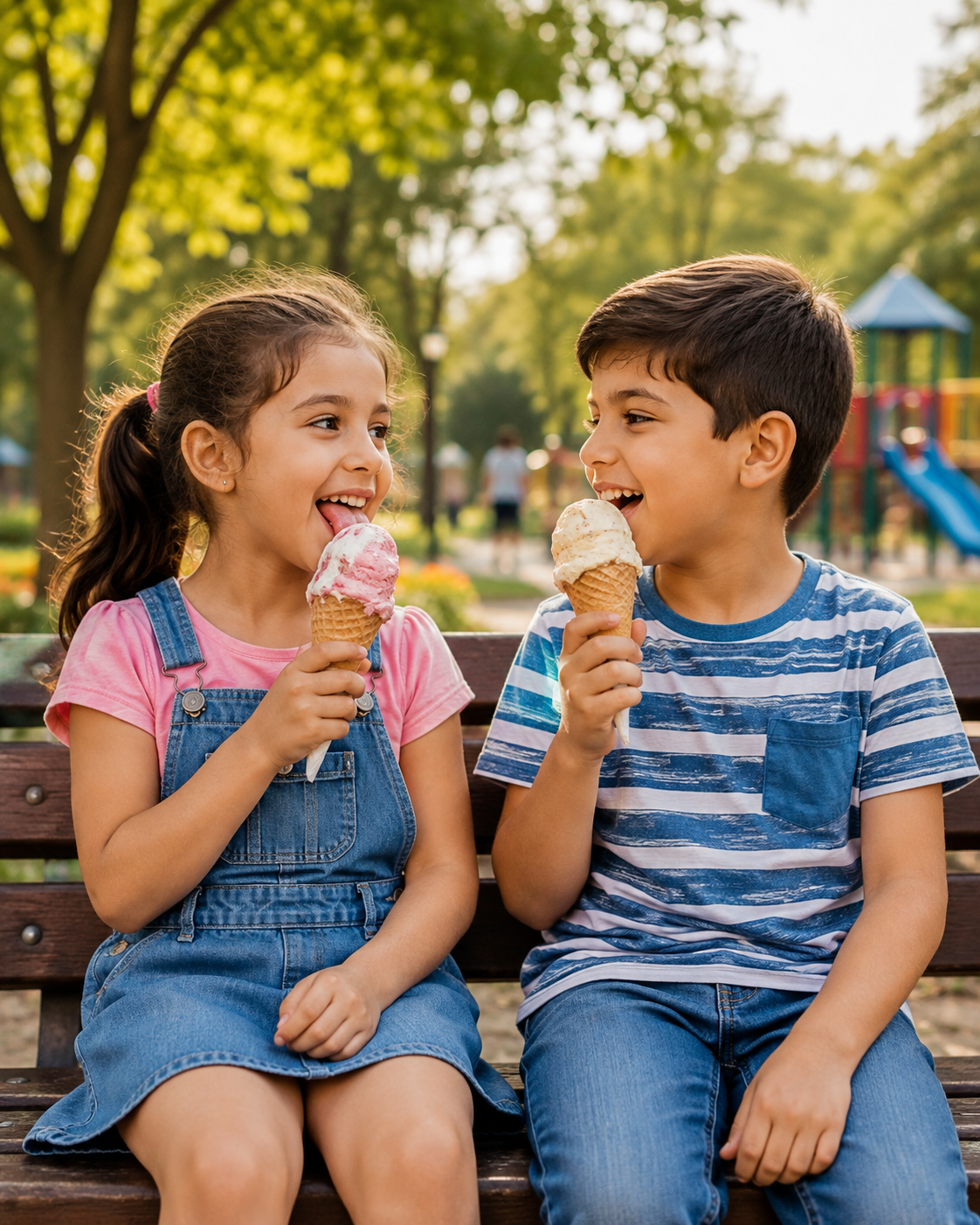 Happy kids at park